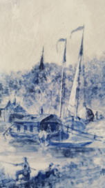 Bord met landschap - Societe Ceramique Maestricht