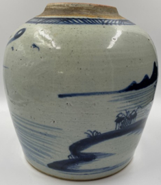 Grote blauw/witte Chinese gemberpot