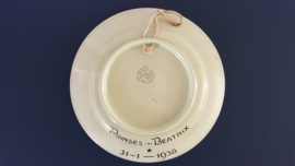 Wandbord t.g.v. geboorte Prinses Beatrix