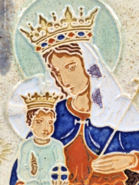 Religieus cloisonné tegeltje