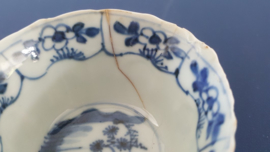 Chinese kop en schotel geribbelde rand - 18e eeuw