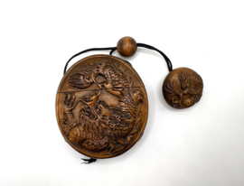 Ronde Japanse inro met draak