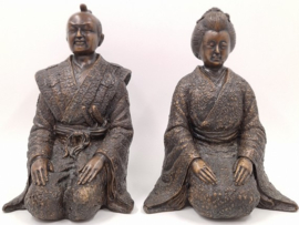 Bronzen samoerai paar