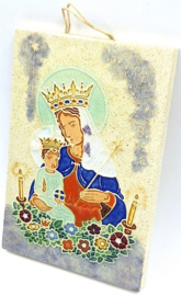 Religieus cloisonné tegeltje