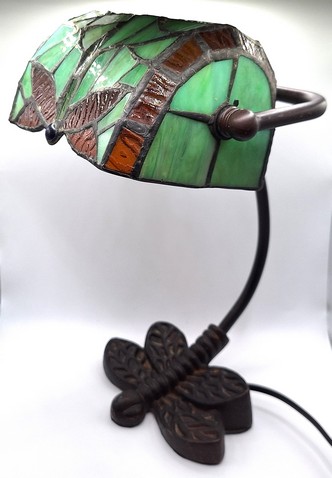 Tiffany stijl notarislamp 'Dragonfly'