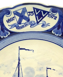 Delfts herinneringsbord Katwijk aan Zee