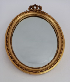 Ovale houten strikspiegel