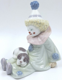 Lladro beeldje, clown met hond #5277