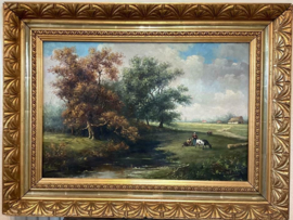 Boeren tafereel bij rivier