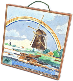 Cloisonné oorlog tegeltje 1943