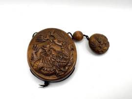 Ronde Japanse inro met draak