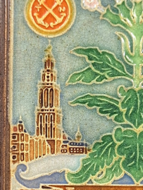 Cloisonné tegeltje tabaksfabriek Niemeijer