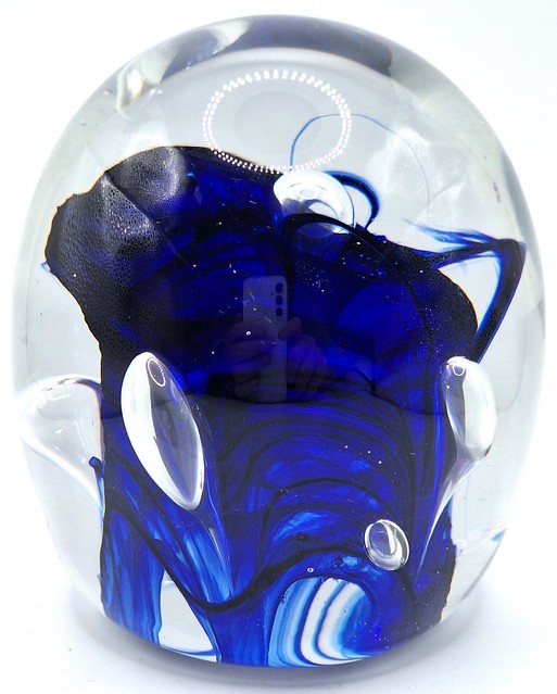 Presse-papier kobalt blauw 