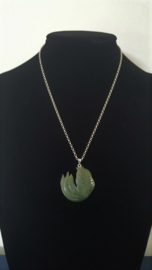 Zilveren ketting met jade hanger