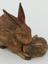 Goebel 'Brown Bunny Rabbit Mother & Baby'