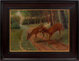 Herten op bospad - A. Salomon