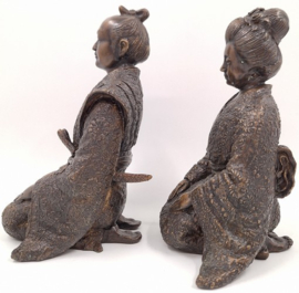 Bronzen samoerai paar