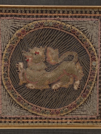Textiel wanddecoratie van leeuw