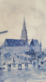 Bord met landschap - Societe Ceramique Maestricht
