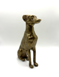 Zittende messing greyhound