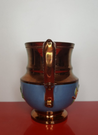 Lustreware schenkkan met floraar decor