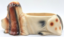 Vintage bloempot Basset Hound