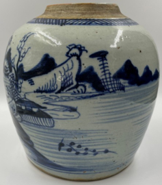 Grote blauw/witte Chinese gemberpot