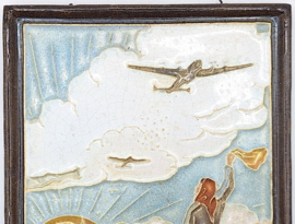 Cloisonné tegeltje 'Voedsel - Vrede - Vrijheid'