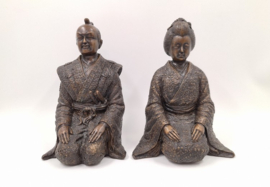 Bronzen samoerai paar