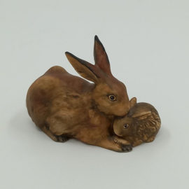 Goebel 'Brown Bunny Rabbit Mother & Baby'