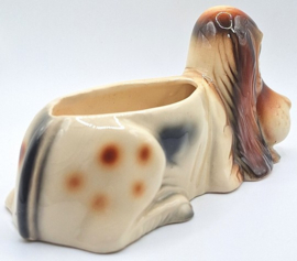 Vintage bloempot Basset Hound