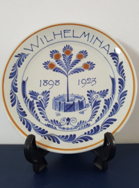 Bordje 25-jarig ambtsjubileum Wilhelmina 1898 - 1923