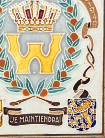 Cloisonné herinneringstegeltje Wilhelmina