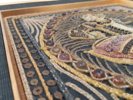 Textiel wanddecoratie van figuur