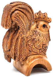 Netsuke van een haan op stok