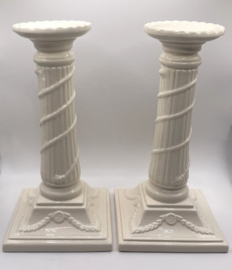 Paar Leedsware/creamware kandelaars