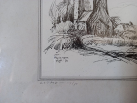 Litho van de kerk in Enschot