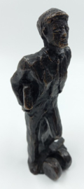 Bronzen beeldje man in stropdas