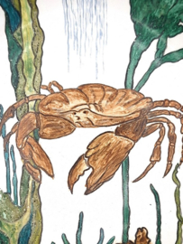 Bord met kreeft in majolica stijl