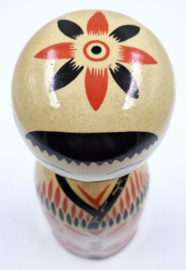 Aardewerk fles Kokeshi