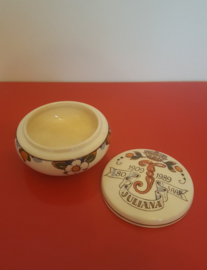 Aardewerk potje met deksel - 80 jaar Juliana