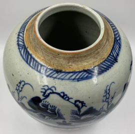 Grote blauw/witte Chinese gemberpot