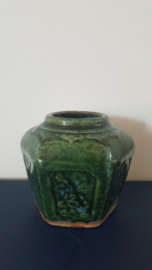 Chinese geglazuurde gemberpot - 11 cm
