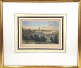 Kleurenlitho gezicht op Arnhem