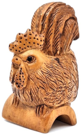 Netsuke van een haan op stok