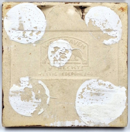 Cloisonné tegeltje zeilschip