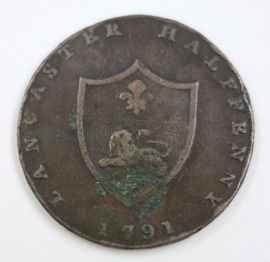 Lancaster halve Penny uit 1791