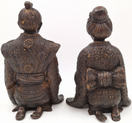 Bronzen samoerai paar