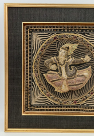 Textiel wanddecoratie van figuur