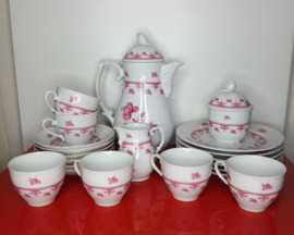 21-delig koffieservies met rozen